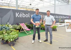 Joey Huffman and Kees van der Meij of Kebol Plants, the host of Benary, Pac aan Volmary. They are showing part of their bare root assortment.